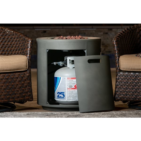 Bond Acero 50,000 BTU Grey Steel Outdoor Liquid Propane Fireplace