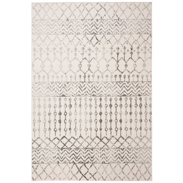 Safavieh Tulum Colfax 4-ft x 6-ft Ivory/Grey Rectangular Indoor Distressed/Overdyed Bohemian/Eclectic Area Rug