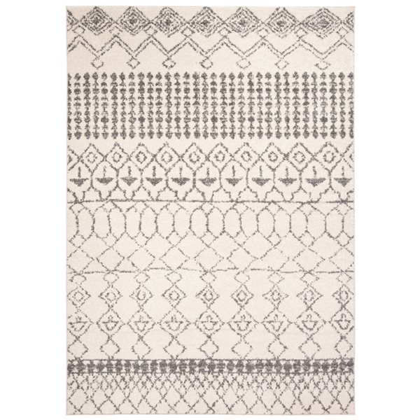 Safavieh Tulum Artesia 4-ft x 6-ft Ivory/Grey Rectangular Indoor Abstract Moroccan Area Rug