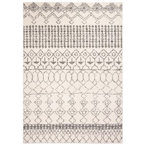 Safavieh Tulum Artesia 4-ft x 6-ft Ivory/Grey Rectangular Indoor Abstract Moroccan Area Rug