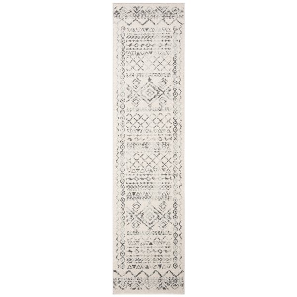 Safavieh Tulum Grady 2-ft x 9-ft Ivory/Grey Rectangular Indoor Distressed/Overdyed Bohemian/Eclectic Runner