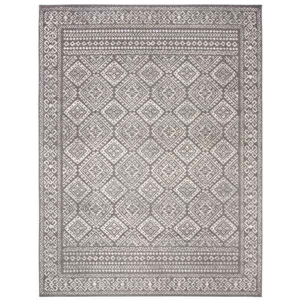 Safavieh Tulum Virden 8-ft x 10-ft Dark Grey/Ivory Rectangular Indoor Distressed/Overdyed Bohemian/Eclectic Area Rug