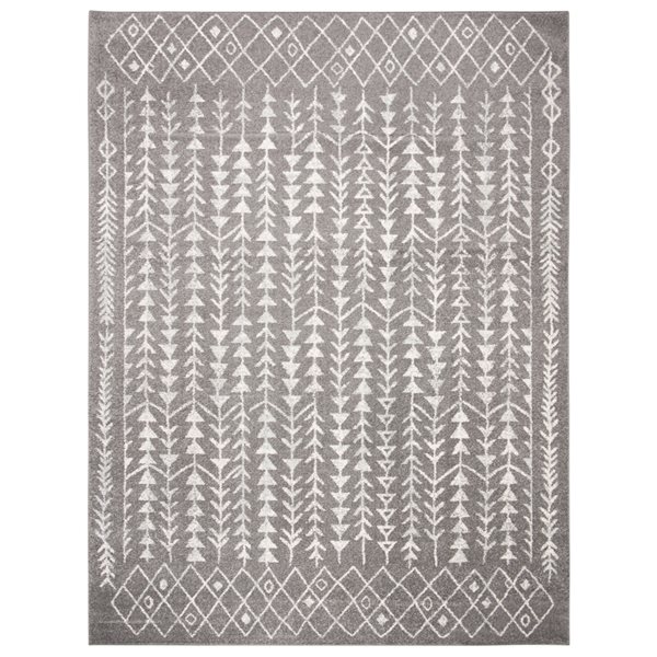 Safavieh Tulum Elida 8-ft x 10-ft Dark Grey/Ivory Rectangular Indoor Distressed/Overdyed Bohemian/Eclectic Area Rug