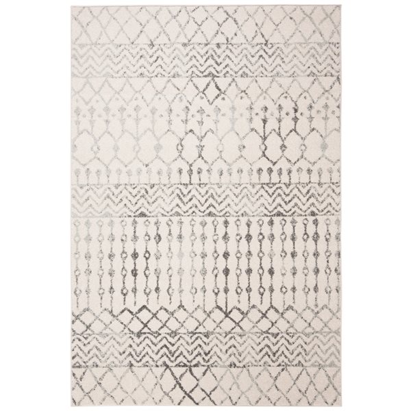 Safavieh Tulum Colfax 5-ft x 8-ft Ivory/Grey Rectangular Indoor Distressed/Overdyed Bohemian/Eclectic Area Rug