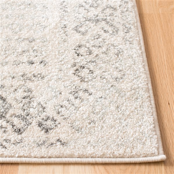 Tapis d'intérieur rectangulaire et délavé Tulum Virden par Safavieh de 8 pi x 10 pi de style bohème, ivoire et gris