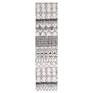 Safavieh Tulum Artesia 2-ft x 5-ft Ivory/Black Rectangular Indoor Abstract Bohemian/Eclectic Runner