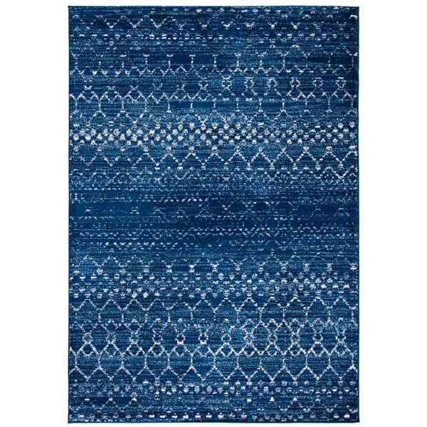 Safavieh Tulum Belen 6-ft x 9-ft Blue/Ivory Rectangular Indoor Distressed/Overdyed Bohemian/Eclectic Area Rug