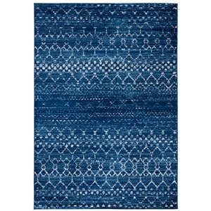 Safavieh Tulum Belen 6-ft x 9-ft Blue/Ivory Rectangular Indoor Distressed/Overdyed Bohemian/Eclectic Area Rug