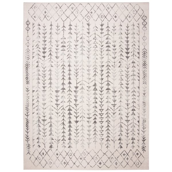 Safavieh Tulum Elida 10-ft x 13-ft Ivory/Grey Rectangular Indoor Distressed/Overdyed Bohemian/Eclectic Area Rug