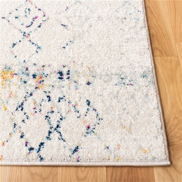 Safavieh Tulum Artesia 2-ft x 7-ft Ivory/Blue Rectangular Indoor Abstract Bohemian/Eclectic Runner