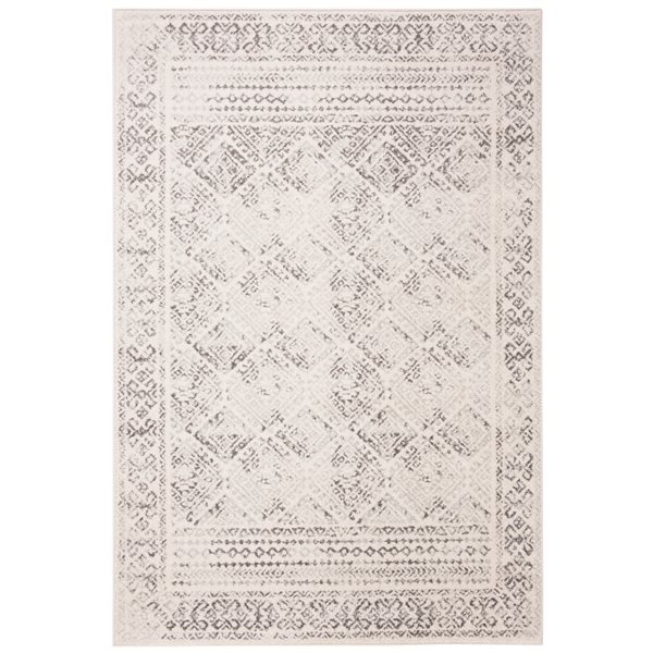 Safavieh Tulum Virden 6-ft x 9-ft Ivory/Grey Rectangular Indoor Distressed/Overdyed Bohemian/Eclectic Area Rug