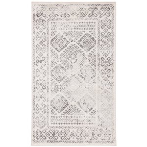 Safavieh Tulum Virden 3-ft x 5-ft Ivory/Grey Rectangular Indoor Distressed/Overdyed Bohemian/Eclectic Throw Rug