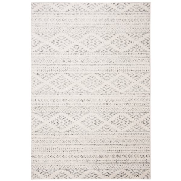 Safavieh Tulum Cibola 6-ft x 9-ft Ivory/Grey Rectangular Indoor Distressed/Overdyed Bohemian/Eclectic Area Rug