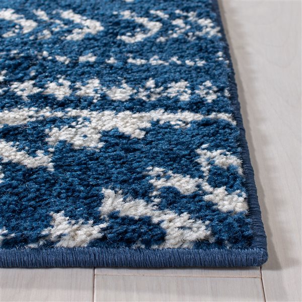 Safavieh Tulum Cibola 6-ft x 9-ft Navy/Ivory Rectangular Indoor Abstract Bohemian/Eclectic Area Rug