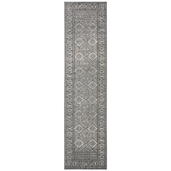 Safavieh Tulum Virden 2-ft x 8-ft Dark Grey/Ivory Rectangular Indoor Distressed/Overdyed Bohemian/Eclectic Runner