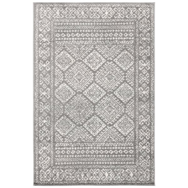 Safavieh Tulum Virden 4-ft x 6-ft Dark Grey/Ivory Rectangular Indoor Distressed/Overdyed Bohemian/Eclectic Area Rug