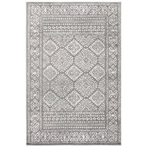 Safavieh Tulum Virden 4-ft x 6-ft Dark Grey/Ivory Rectangular Indoor Distressed/Overdyed Bohemian/Eclectic Area Rug