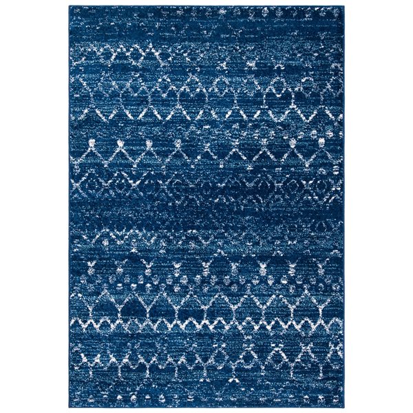 Safavieh Tulum Belen 3-ft x 5-ft Blue/Ivory Rectangular Indoor Abstract Moroccan Throw Rug