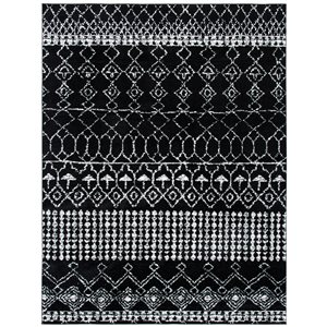 Safavieh Tulum Artesia 9-ft x 12-ft Black/Ivory Rectangular Indoor Abstract Bohemian/Eclectic Area Rug