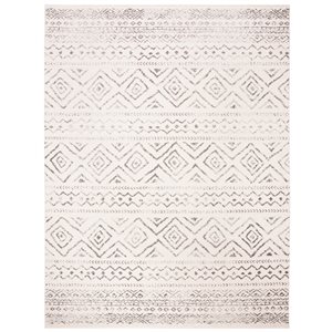 Tapis d'intérieur rectangulaire et délavé Tulum Logan par Safavieh de 10 pi x 14 pi de style bohème, ivoire et gris