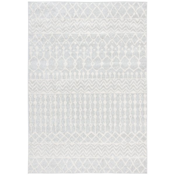 Safavieh Tulum Colfax 3-ft x 5-ft Light Grey/Ivory Rectangular Indoor Distressed/Overdyed Bohemian/Eclectic Throw Rug