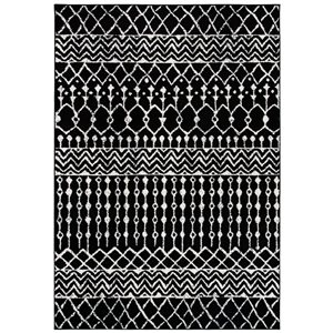 Safavieh Tulum Colfax 4-ft x 6-ft Black/Ivory Rectangular Indoor Distressed/Overdyed Bohemian/Eclectic Area Rug