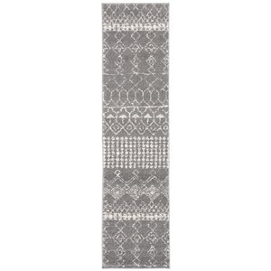 Safavieh Tulum Artesia 2-ft x 11-ft Grey/Ivory Rectangular Indoor Abstract Bohemian/Eclectic Runner