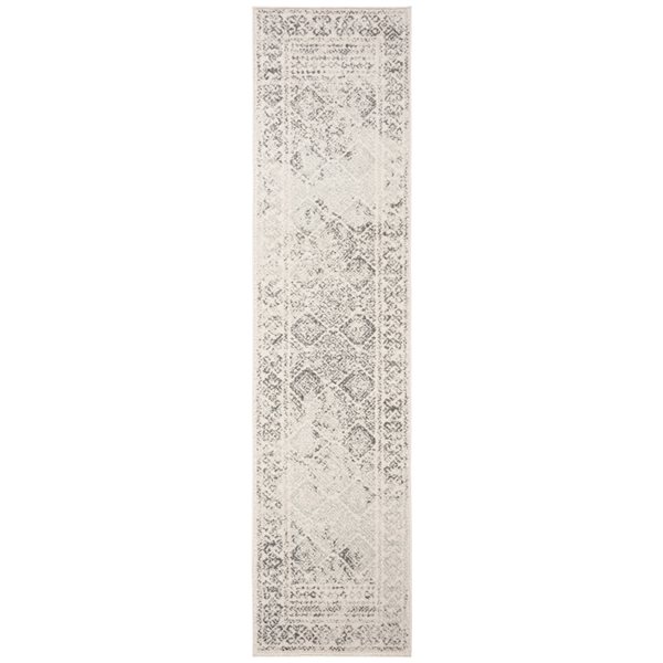 Safavieh Tulum Virden 2-ft x 5-ft Ivory/Grey Rectangular Indoor Distressed/Overdyed Bohemian/Eclectic Runner