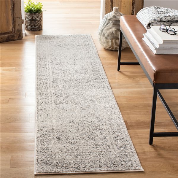 Safavieh Tulum Virden 2-ft x 11-ft Ivory/Grey Rectangular Indoor Distressed/Overdyed Bohemian/Eclectic Runner