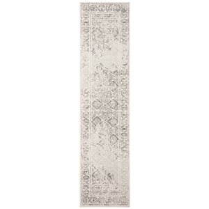 Safavieh Tulum Virden 2-ft x 11-ft Ivory/Grey Rectangular Indoor Distressed/Overdyed Bohemian/Eclectic Runner