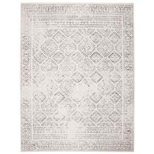 Tapis d'intérieur rectangulaire et délavé Tulum Virden par Safavieh de 10 pi x 14 pi de style bohème, ivoire et gris