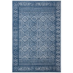 Safavieh Tulum Virden 4-ft x 6-ft Navy/Ivory Rectangular Indoor Distressed/Overdyed Bohemian/Eclectic Area Rug