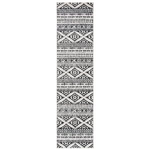 Safavieh Tulum Cibola 2-ft x 8-ft Ivory/Black Rectangular Indoor Abstract Bohemian/Eclectic Runner