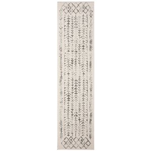 Safavieh Tulum Elida 2-ft x 5-ft Ivory/Grey Rectangular Indoor Abstract Bohemian/Eclectic Runner