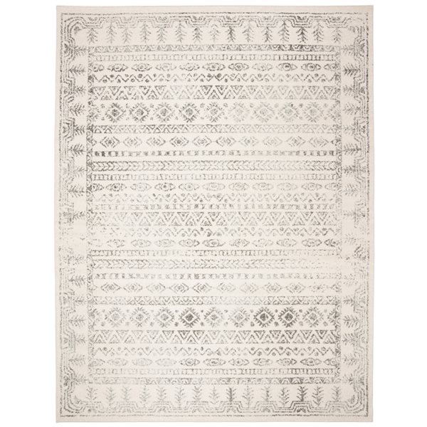 Safavieh Tulum Otero 9-ft x 12-ft Ivory/Grey Rectangular Indoor Distressed/Overdyed Bohemian/Eclectic Area Rug