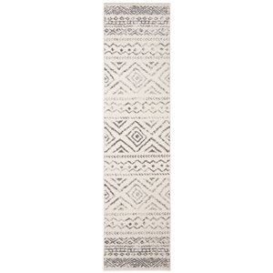 Safavieh Tulum Logan 2-ft x 17-ft Ivory/Grey Rectangular Indoor Abstract Bohemian/Eclectic Runner