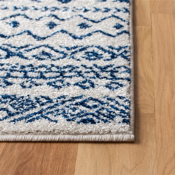 Safavieh Tulum Logan 3-ft x 5-ft Ivory/Navy Rectangular Indoor Abstract Bohemian/Eclectic Throw Rug