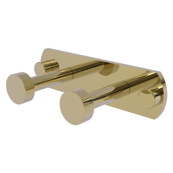 Allied Brass Fresno 2-Hook Unlacquered Brass Towel Hook