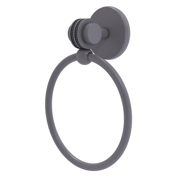 Allied Brass Satellite Orbit Two Wall Mount Towel Ring - Matte Grey