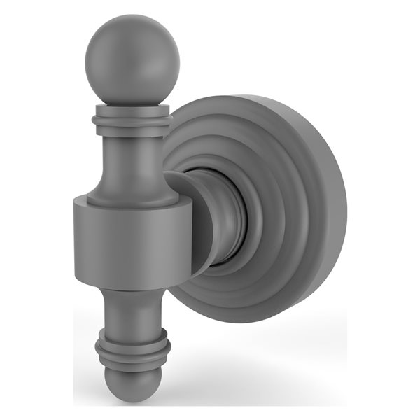 Allied Brass Retro Wave 1-Hook Matte Grey Towel Hook
