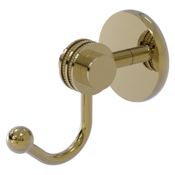 Allied Brass Satellite Orbit Two 1-Hook Towel Hook - Unlacquered Brass