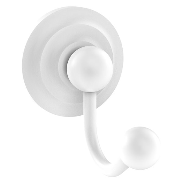 Allied Brass Prestige Que New 1-Hook Matte White Towel Hook
