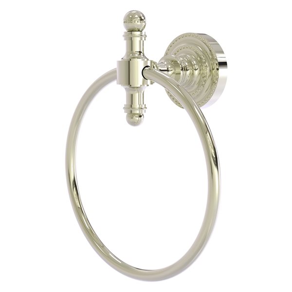 Allied Brass Retro Dot Polished Nickel Wall Mount Towel Ring