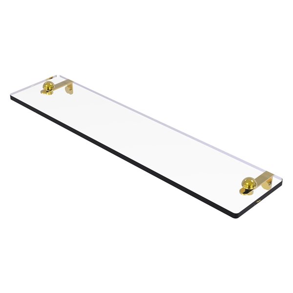 Allied Brass Polished Brass Wall mount 22-in Glass Vanity Shelf with Beveled Edges