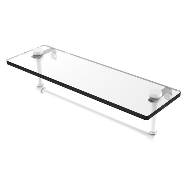 Allied Brass Wall mount 16in Glass Vanity Shelf with Integrated Towel
