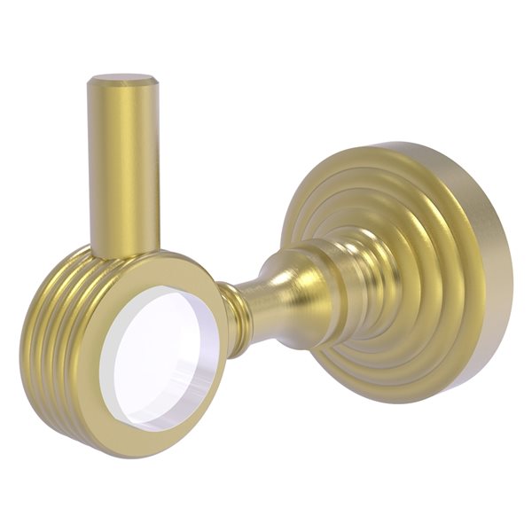Allied Brass Pacific Grove 1-hook Satin Brass Towel Hook with Grooved Accents