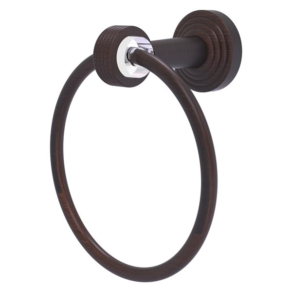 Allied Brass Pacific Beach Venetian Bronze Wall Mount Towel Ring with Grooved Accents