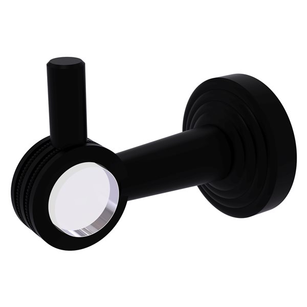 Allied Brass Pacific Beach 1-hook Matte Black Towel Hook with Dotted Accents