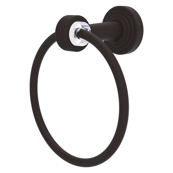 Allied Brass Pacific Beach Oil Rubbed Bronze Wall Mount Towel Ring with Grooved Accents