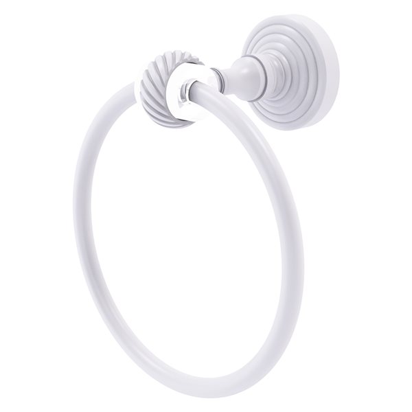 Allied Brass Pacific Grove Matte White Wall Mount Towel Ring with